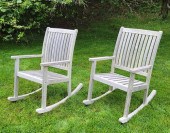 PAIR OF VINTAGE TEAK OUTDOOR P
