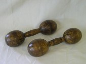 Pair of Vintage Turned Maple D