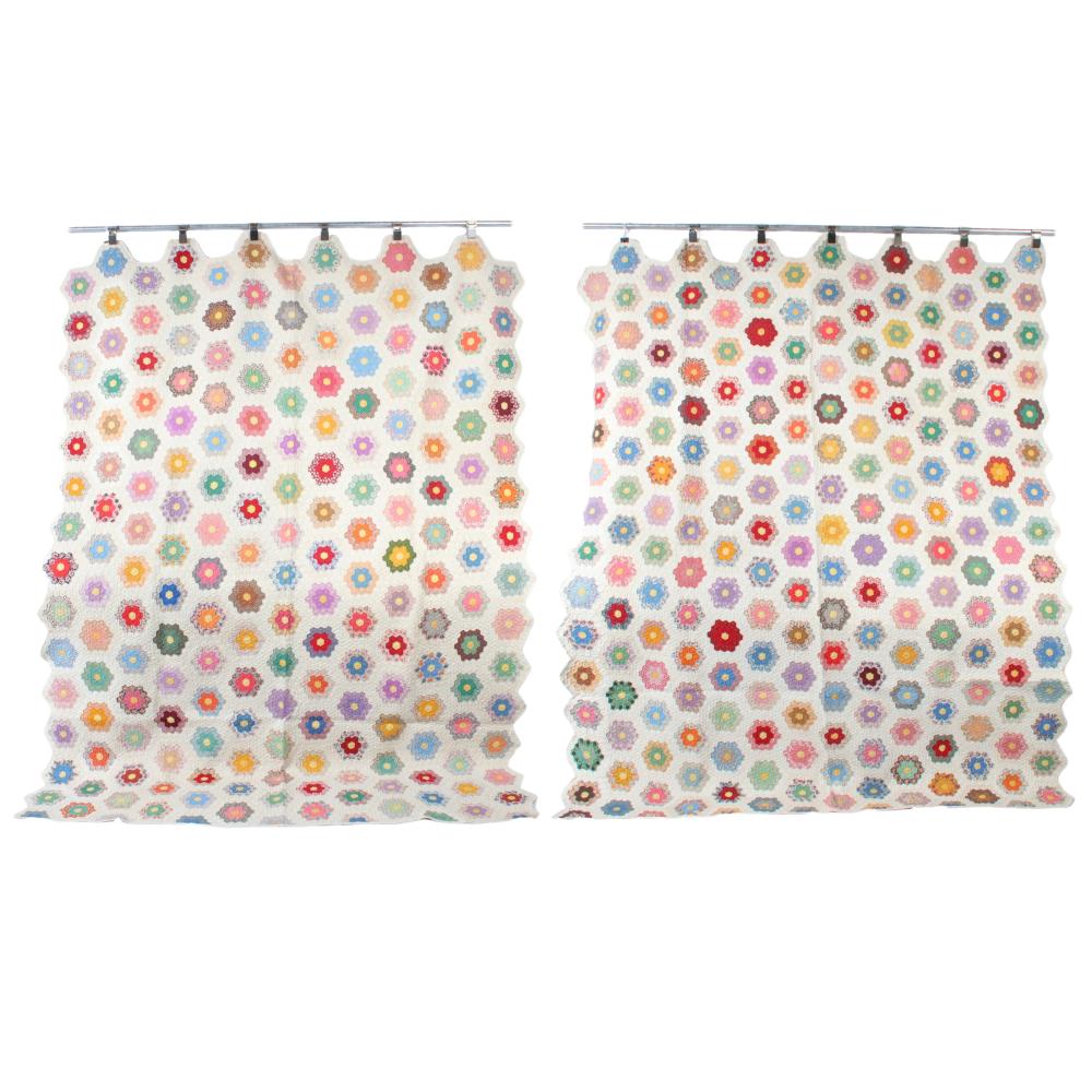 PAIR OF VINTAGE TWIN QUILTS WITH
