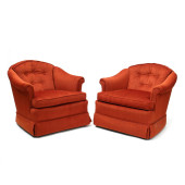 PAIR OF VINTAGE UPHOLSTERED CL