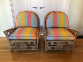 PAIR OF VINTAGE WOVEN WICKER A