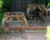 PAIR OF VINTAGE WROUGHT IRON P