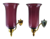 PAIR OF WALL SCONCES WITH BRAS