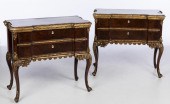 PAIR OF WALNUT AND GILT CHEST