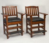 PAIR OF WALNUT BRUNSWICK BILLI