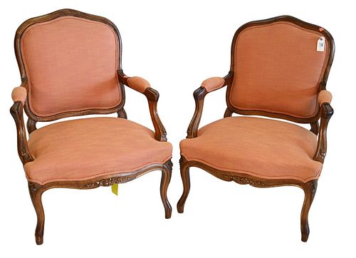 PAIR OF WALNUT LOUIS XV STYLE
