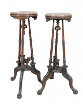 PAIR OF WALNUT VICTORIAN STAND