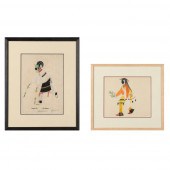 PAIR OF WATERCOLOR PAINTINGS: