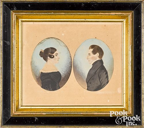 PAIR OF WATERCOLOR PORTRAITSPair of