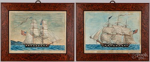 PAIR OF WATERCOLOR SHIP