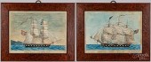 PAIR OF WATERCOLOR SHIP PORTRA
