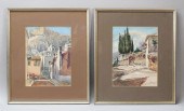 PAIR OF WATERCOLORS OF GREECE