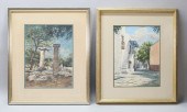 PAIR OF WATERCOLORS OF GREECE