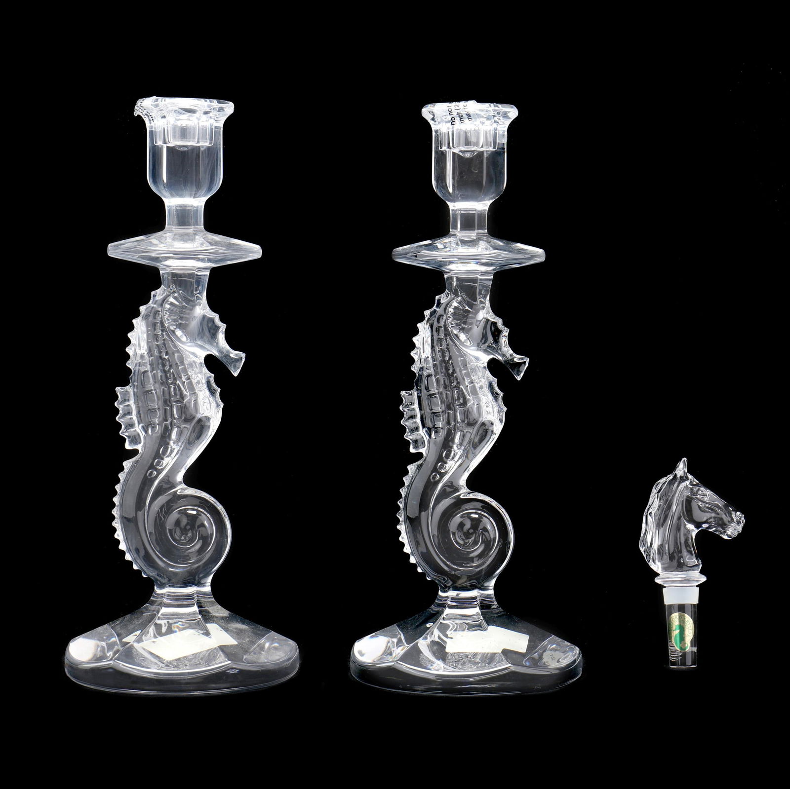 PAIR OF WATERFORD CRYSTAL  SEAHORSE