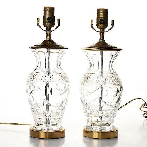 PAIR OF WATERFORD CRYSTAL TABLE
