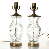 PAIR OF WATERFORD CRYSTAL TABL