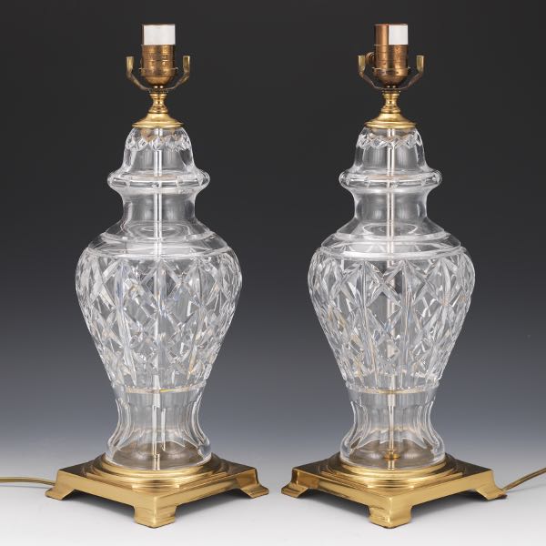 PAIR OF WATERFORD TABLE LAMPS 19" x