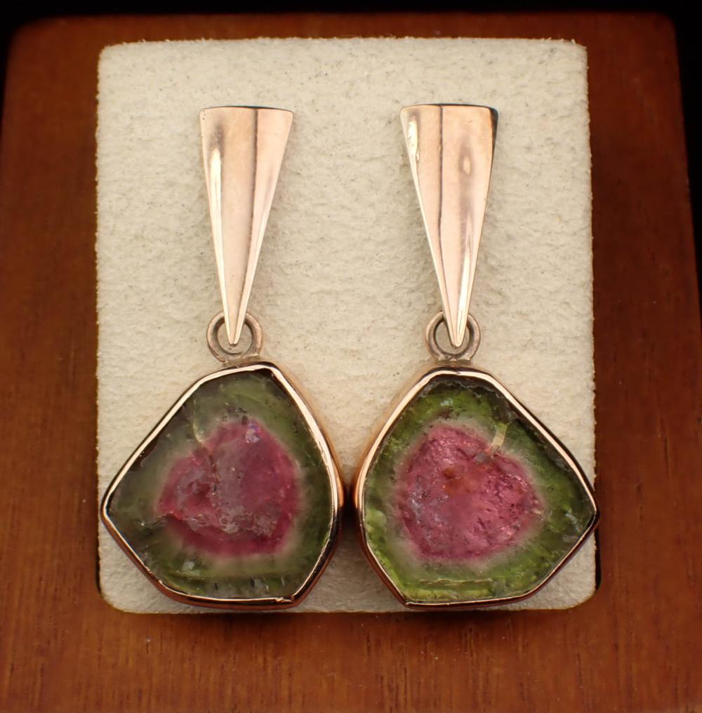 PAIR OF WATERMELON TOURMALINE