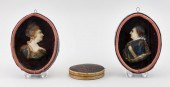 PAIR OF WAX BUST PORTRAITS AND