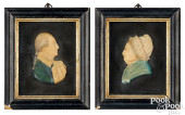 PAIR OF WAX PROFILE BUSTS, 19T