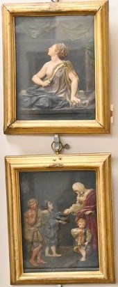 PAIR OF WAX RELIEF PLAQUES, OF