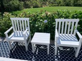 PAIR OF WEATHEREND ARMCHAIRS A