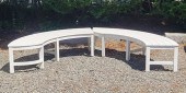 PAIR OF WEATHEREND CURVED BENC