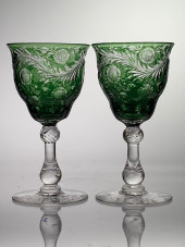 PAIR OF WEBB ENGLISH CUT GLASS
