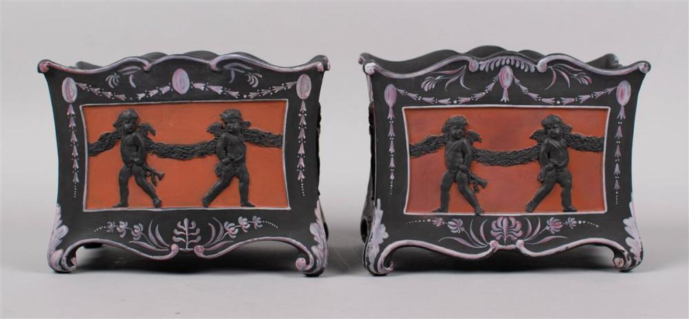 PAIR OF WEDGWOOD BLACK BASALT