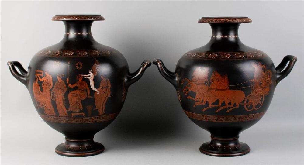 PAIR OF WEDGWOOD BLACK BASALT