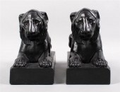 PAIR OF WEDGWOOD BLACK BASALT