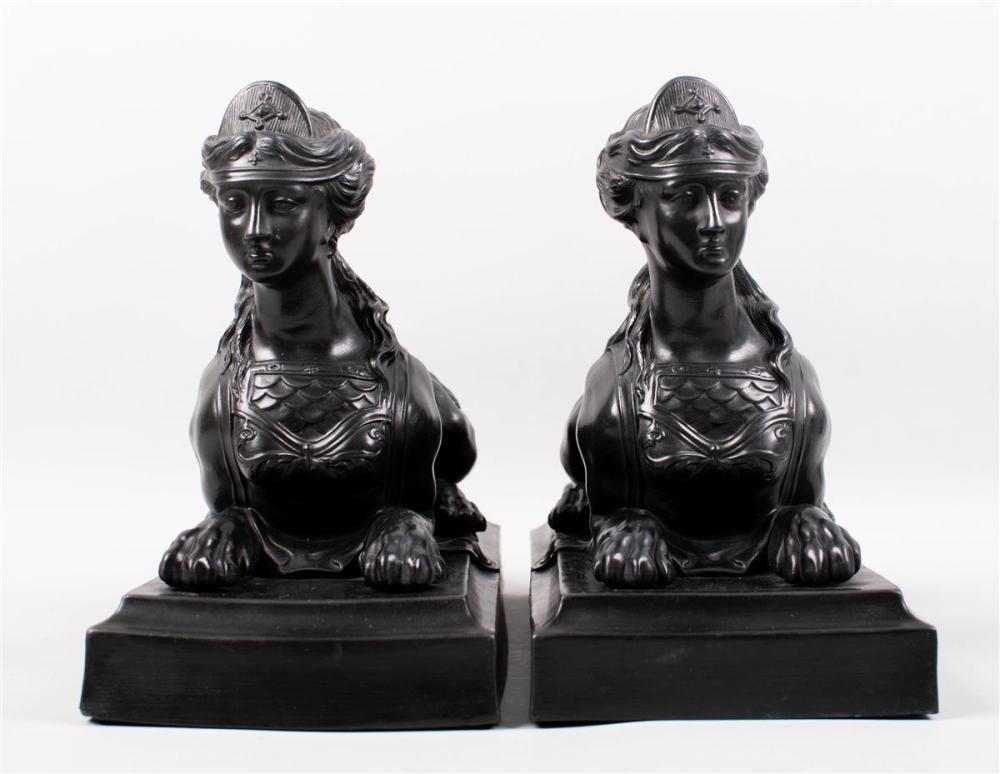 PAIR OF WEDGWOOD BLACK BASALT