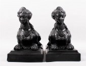 PAIR OF WEDGWOOD BLACK BASALT
