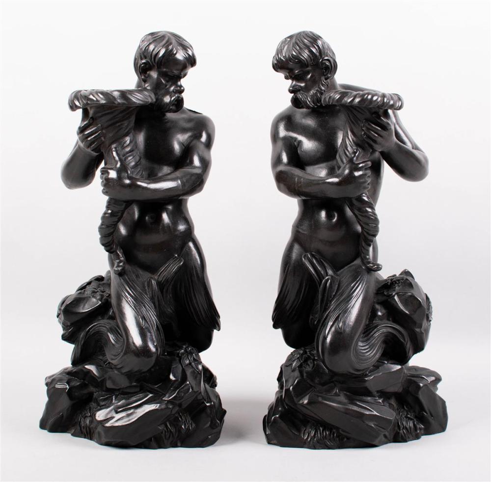 PAIR OF WEDGWOOD BLACK BASALT