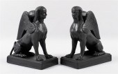 PAIR OF WEDGWOOD BLACK BASALT
