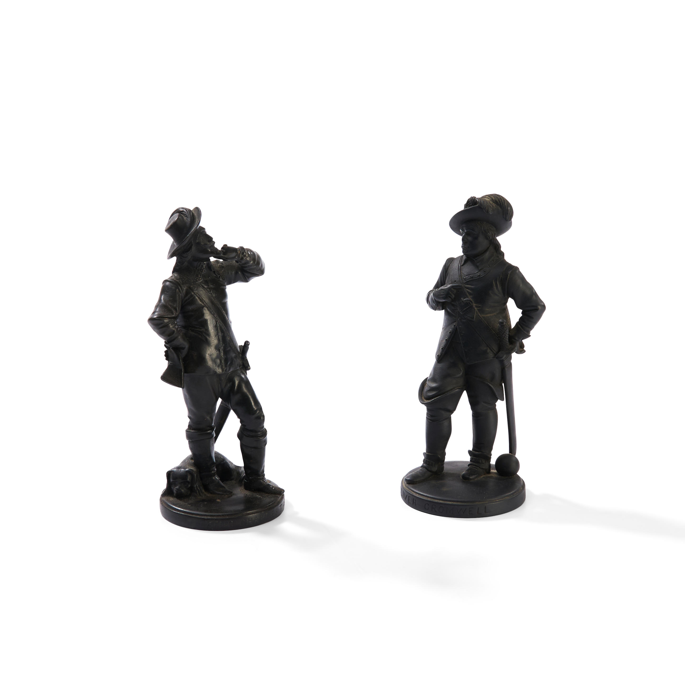 PAIR OF WEDGWOOD BLACK BASALT