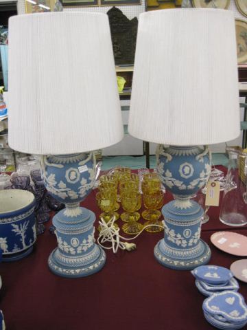 Pair of Wedgwood Blue Jasperware