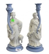 PAIR OF WEDGWOOD CANDLESTICKS