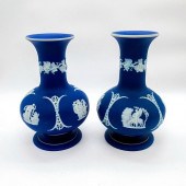 PAIR OF WEDGWOOD COBALT BLUE J