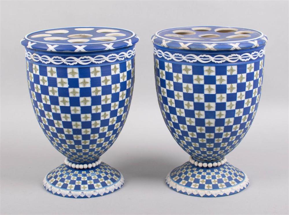 PAIR OF WEDGWOOD DEEP-BLUE DIP