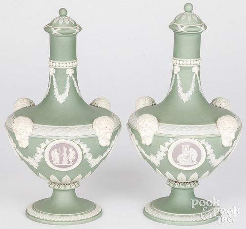 PAIR OF WEDGWOOD GREEN