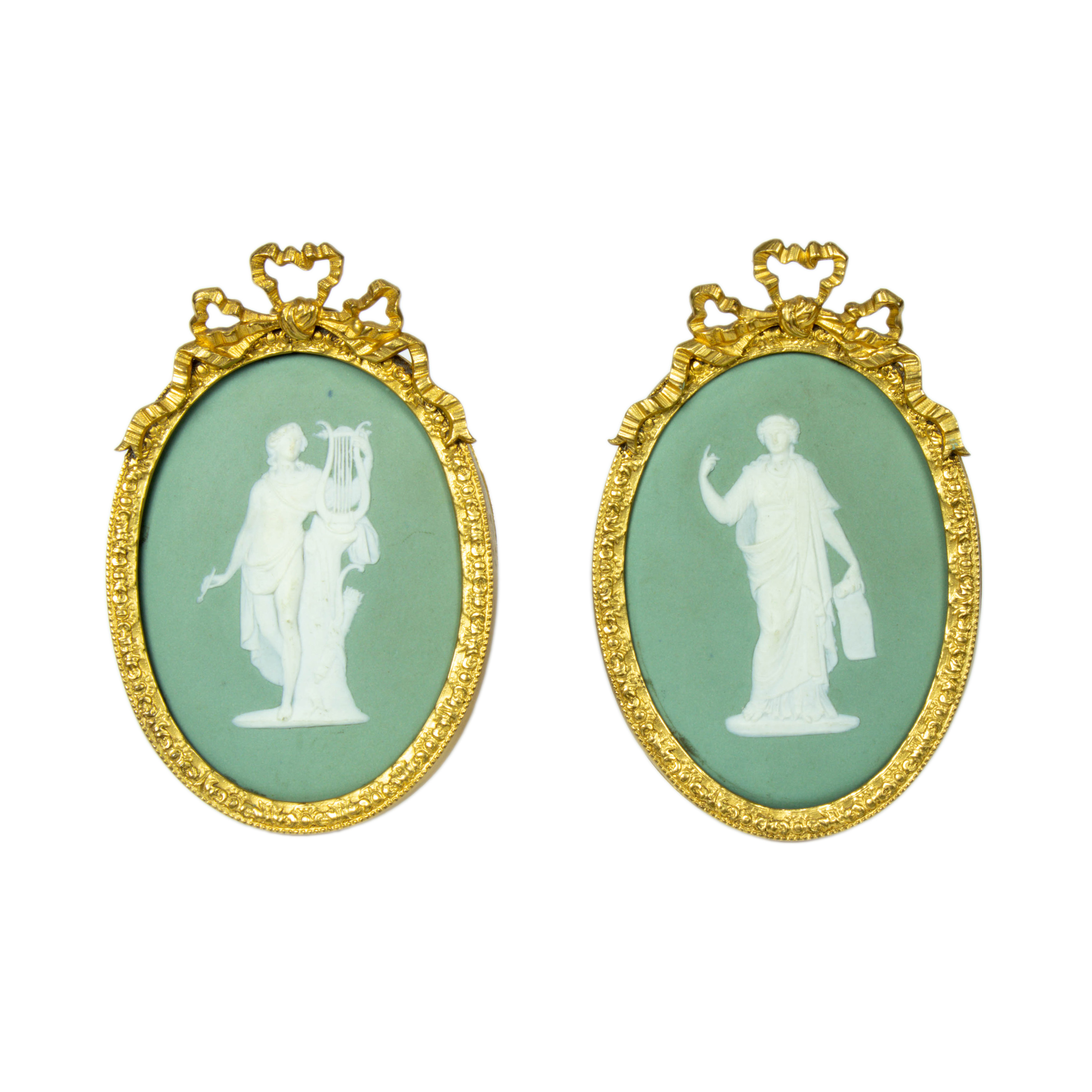 PAIR OF WEDGWOOD JASPERWARE PLAQUES