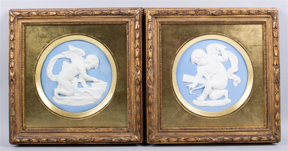 PAIR OF WEDGWOOD LIGHT-BLUE SOLID