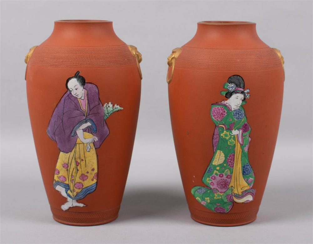 PAIR OF WEDGWOOD 'ROSSO ANTICO'