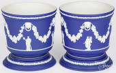 PAIR OF WEDGWOOD ROYAL BLUE CA