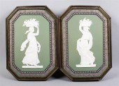 PAIR OF WEDGWOOD SAGE-GREEN DI