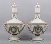 PAIR OF WEDGWOOD WHITE SOLID T