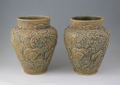 PAIR OF WELLER MARVO POTTERY V