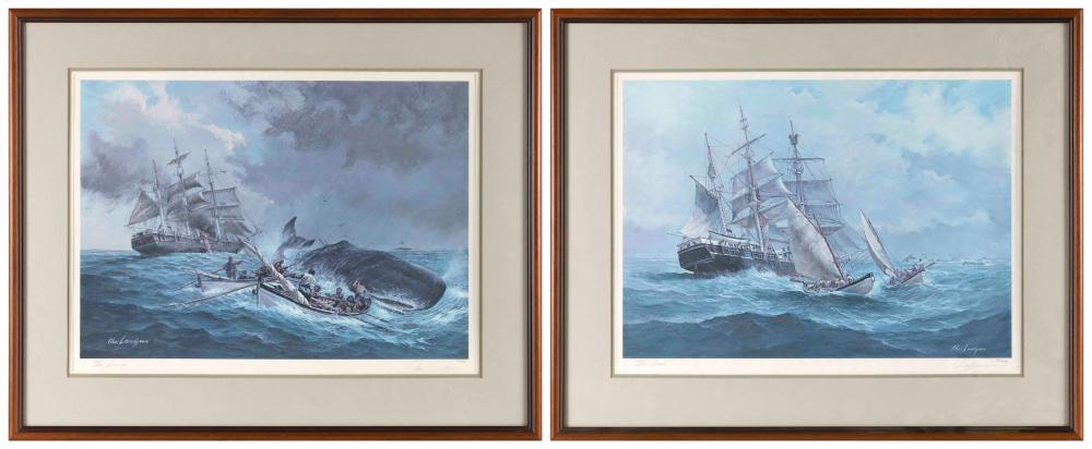 PAIR OF WHALING PRINTS 20TH CENTURY