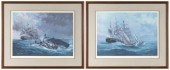 PAIR OF WHALING PRINTS 20TH CE